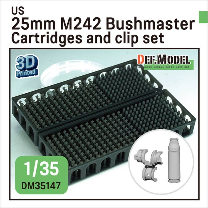 1/35 US M242 25mm Bushmaster Cartridges and clip set
