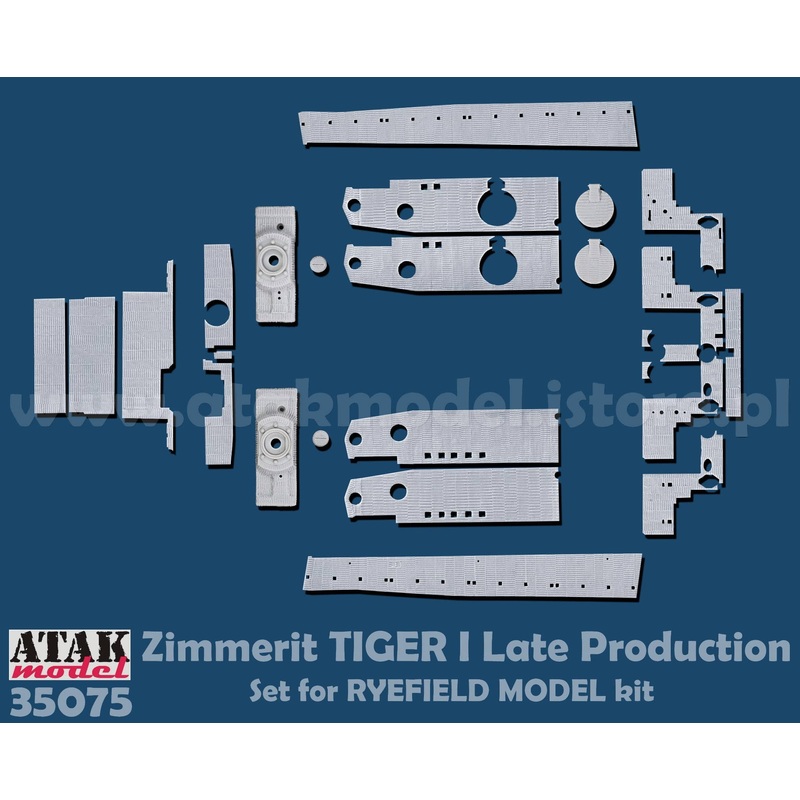 1/35 WWII Germany Tiger I Heavy Tank Zimmerit Set for Late Type (Rye Field Model RM-5015)