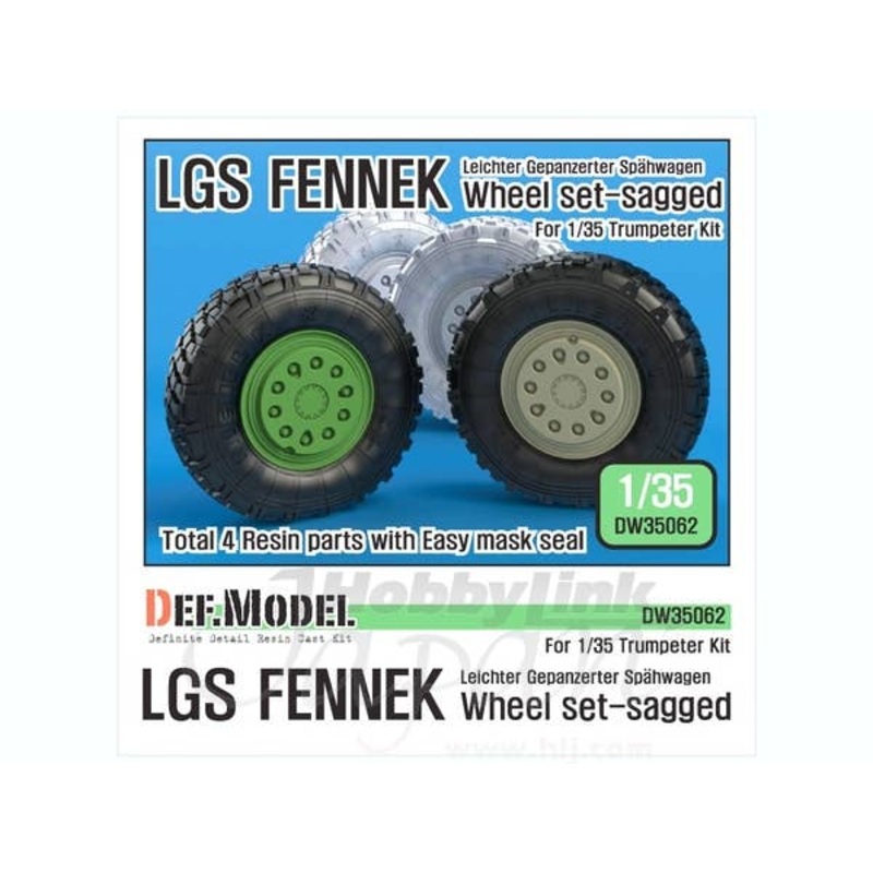 1/35 German LGS Fennek Sagged Wheel Set (for Trumpeter)