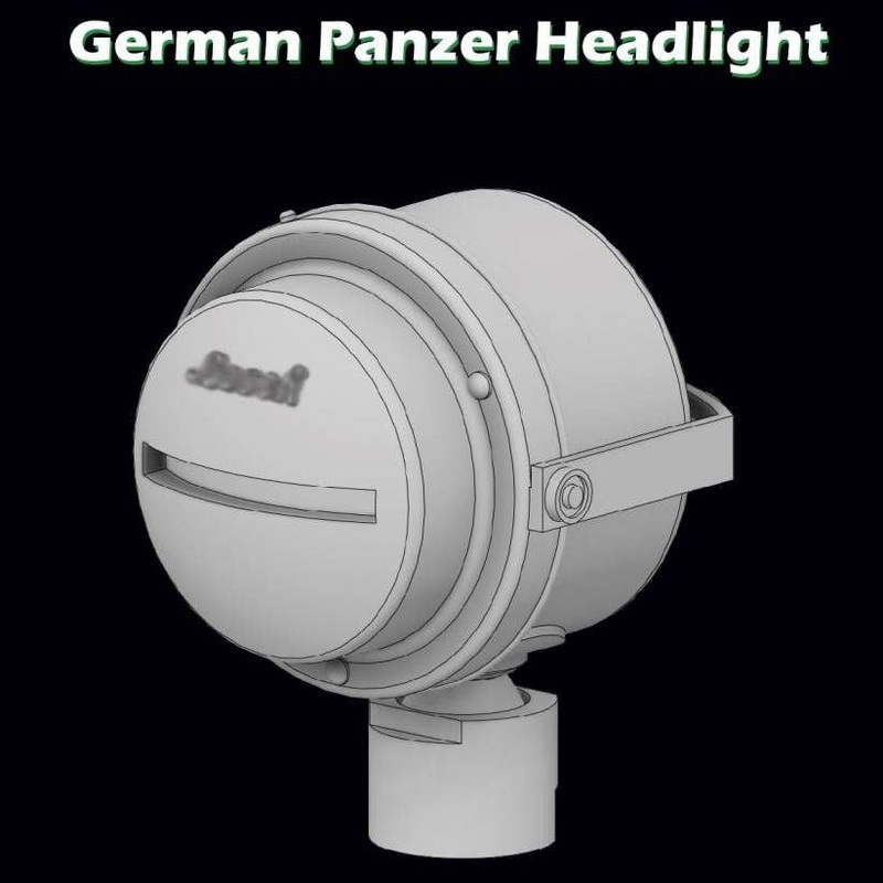 1/35 German Panzer Headlight WW II x 3