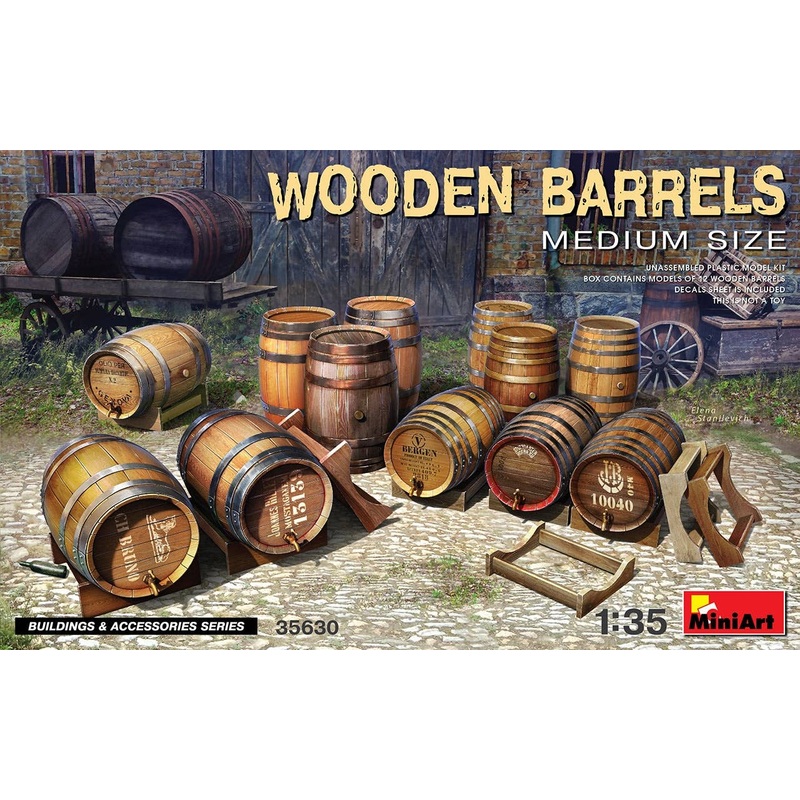 1/35 Medium Size Wooden Barrel Set (12 pcs)