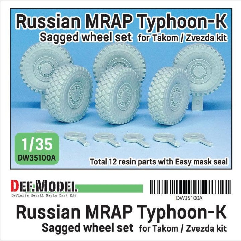 1/35 Russian MRAP Typhoon-K Sagged Wheel Set (for Tacom / Zvezda)
