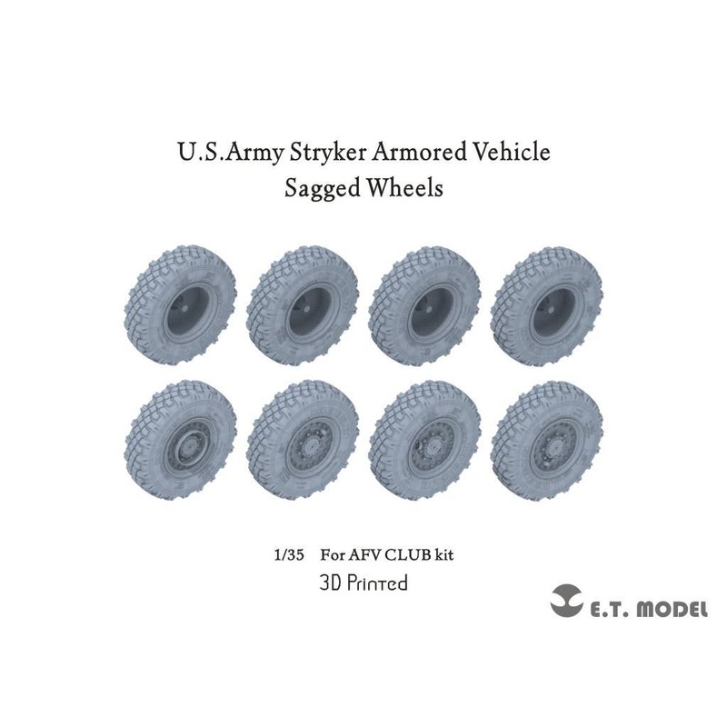 1/35 U.S.Army Stryker Armored Vehicle Sagged Wheels (For AFV CLUB kit)