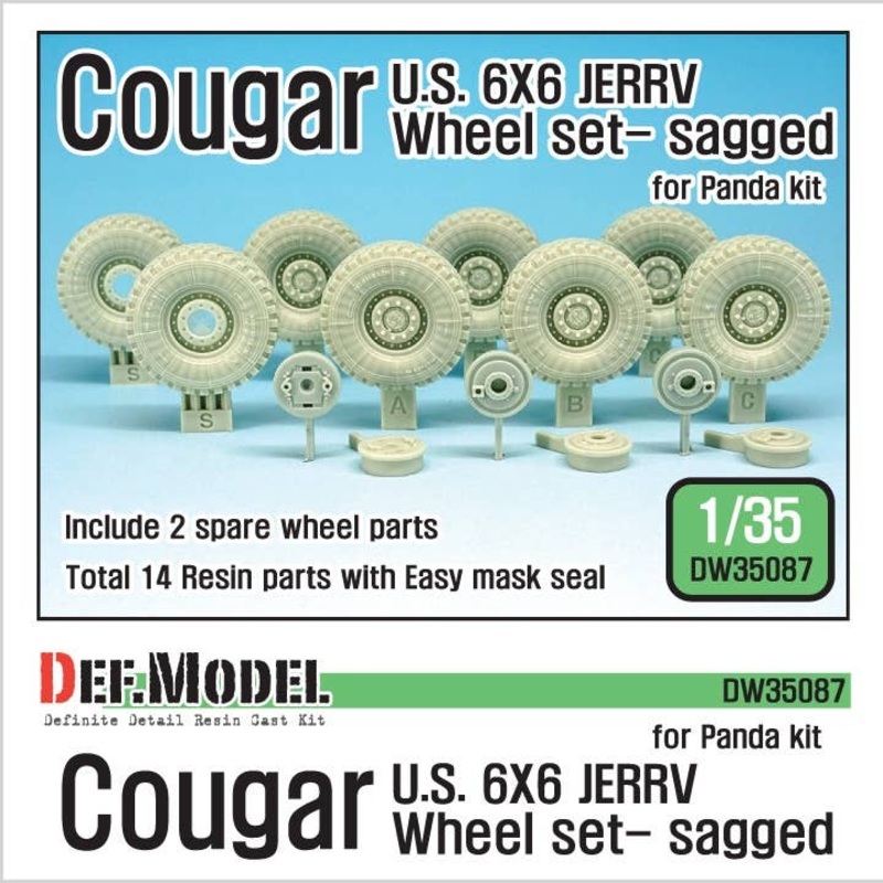 1/35 US Cougar 6X6 JERRV Sagged Wheel Set #2 Spare Wheel (Panda)