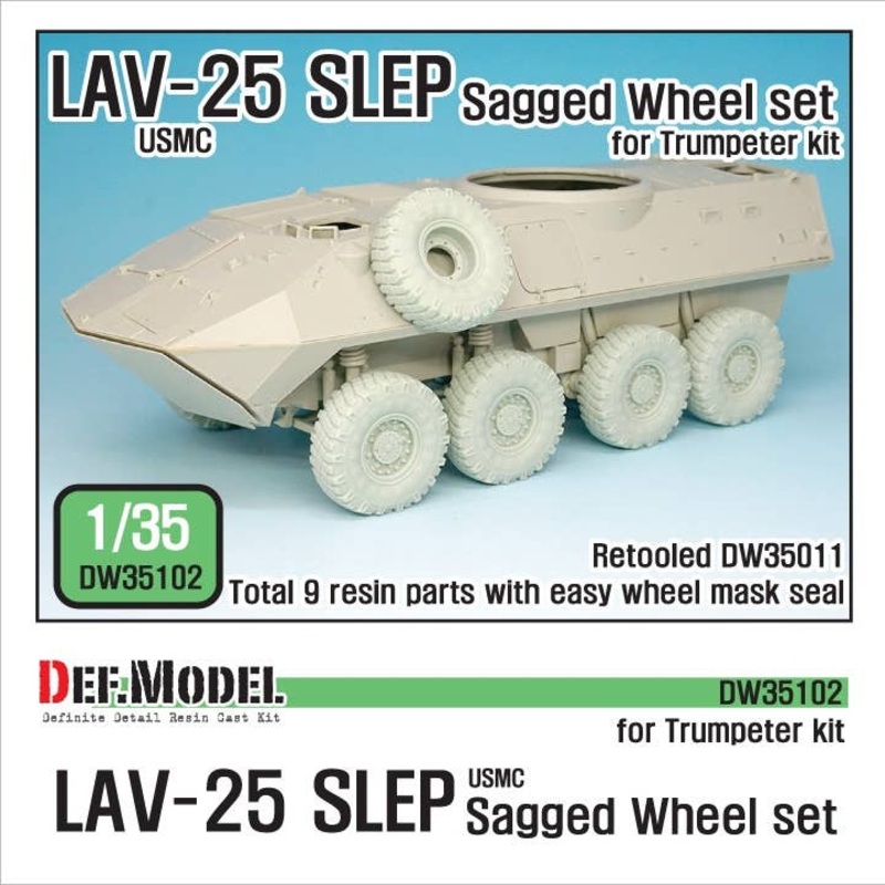 1/35 US LAV-25 SLEP "XML" Sagged Wheel set (Trumpeter)