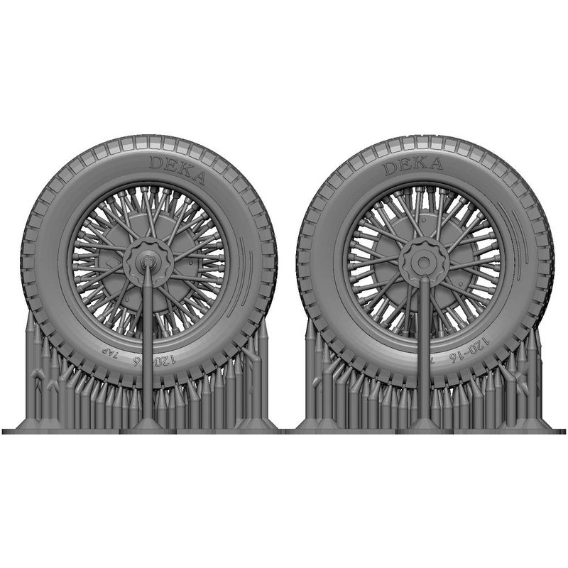 1/35 WWII Germany Zundapp KS750 Motorcycle Wheel Set (for Academy)