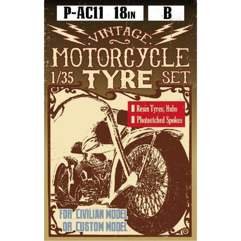 1/35 18inch Vintage Motorcycles Tire for civilian type B