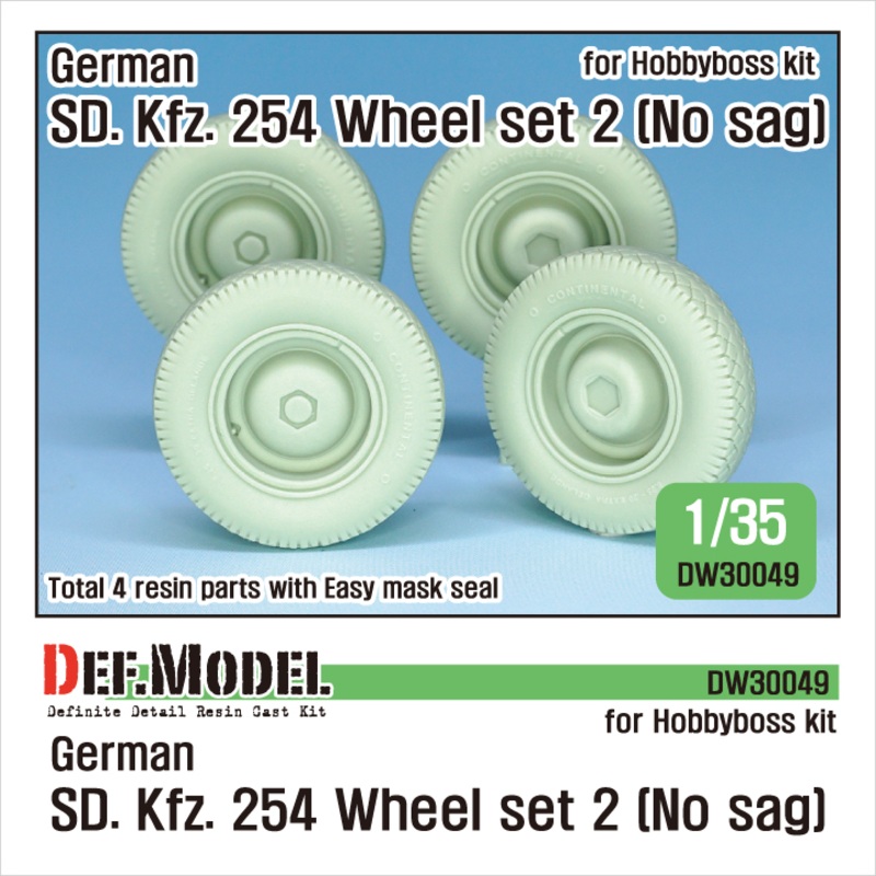 1/35 German Sd. Kfz. 254 Wheel Set 2 No Sag (for Hobby Boss)