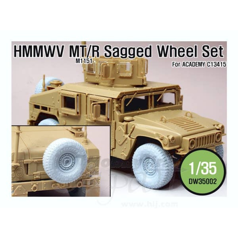 1/35 HMMWV MT/R Sagged Wheel Set (for Academy)