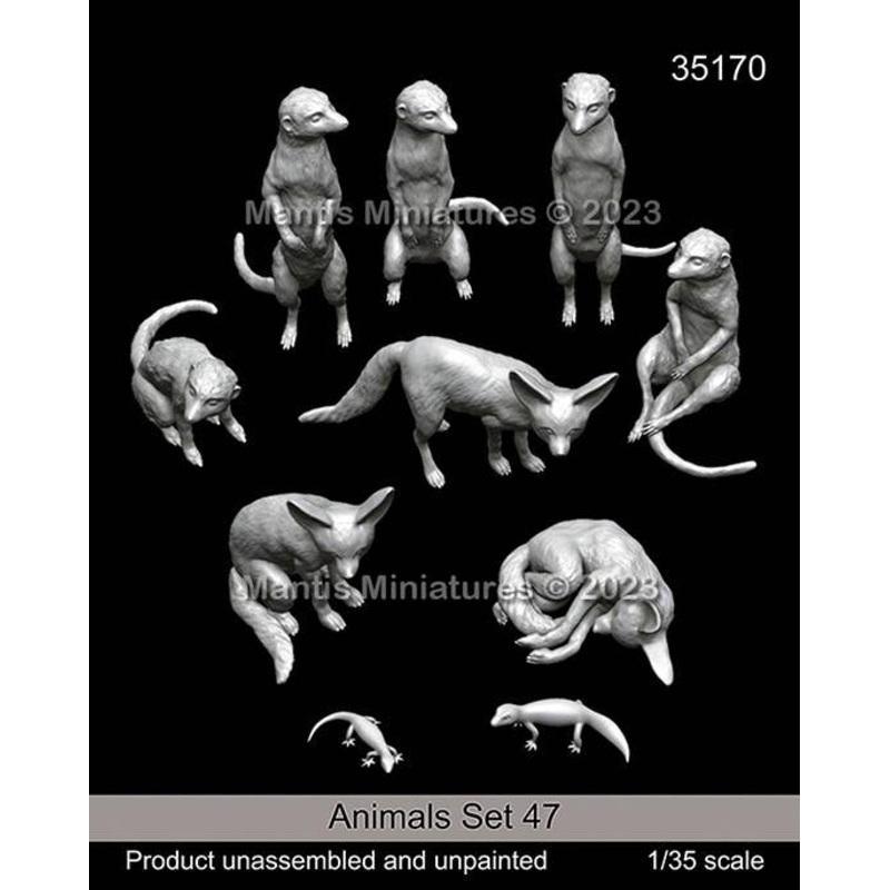 1/35 Animal Set 47 Meerkat / Fennec / Lizard
