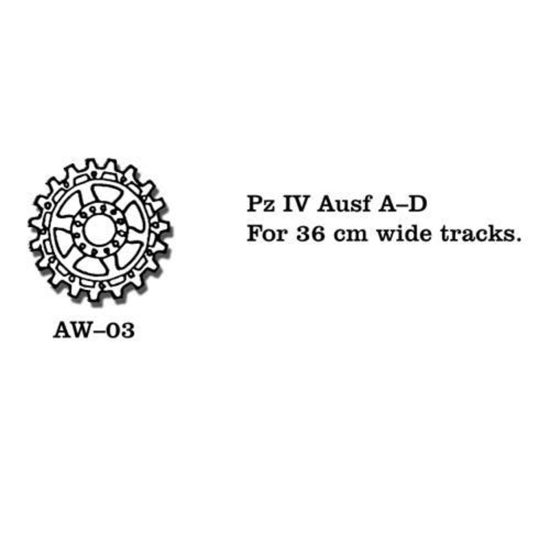 1/35 Panzer IV Ausf.A-D Metal Wheels for 36cm wide tracks
