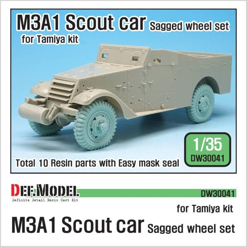 1/35 US M3A1 Scout Car Sagged Wheel Set (for Tamiya)