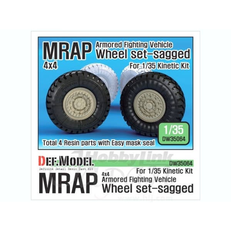 1/35 US MRAP M-pro Sagged Wheel Set (Kinetic)