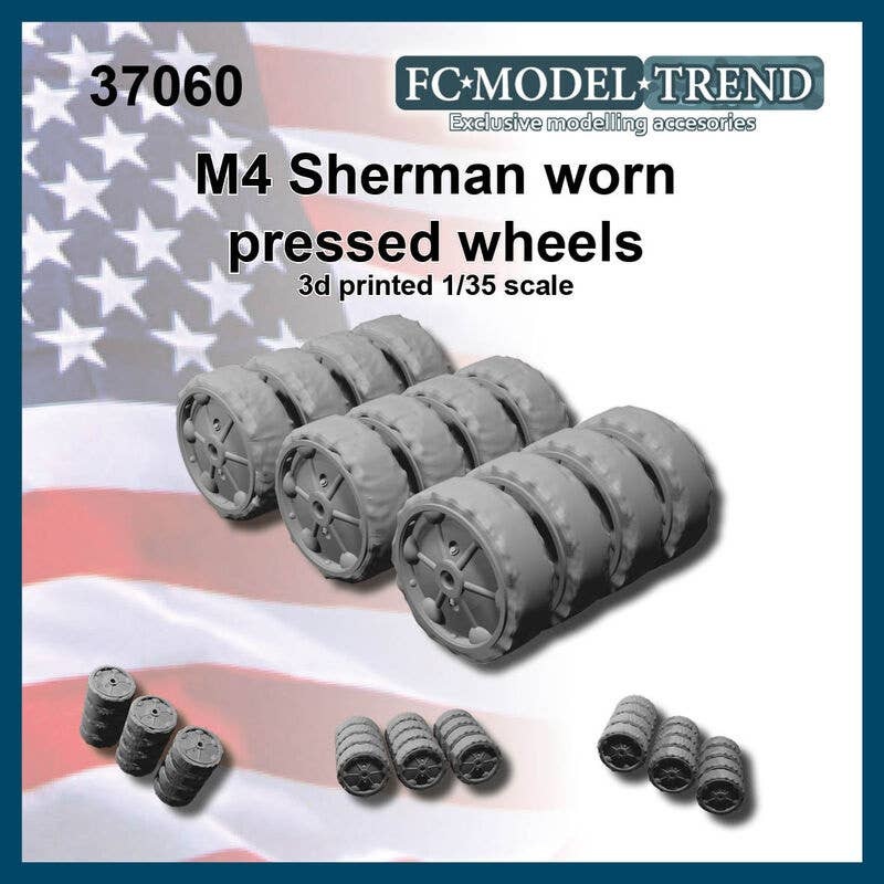 1/35 WWII American M4 Sherman Worn Press Roller Set (1 Car)