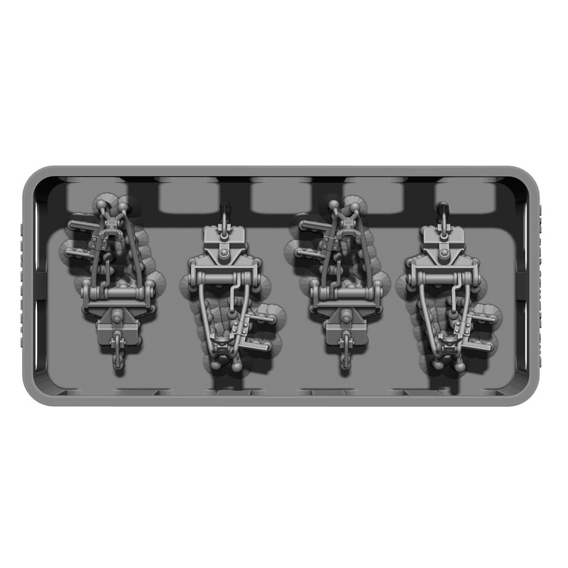 1/35 WWII German Tank Cupola Anti-Aircraft Gun Mount Set (4 units)