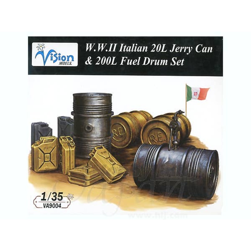 1/35 WWII Italian 20L Jerry Can & 200L Fuel Drum Set
