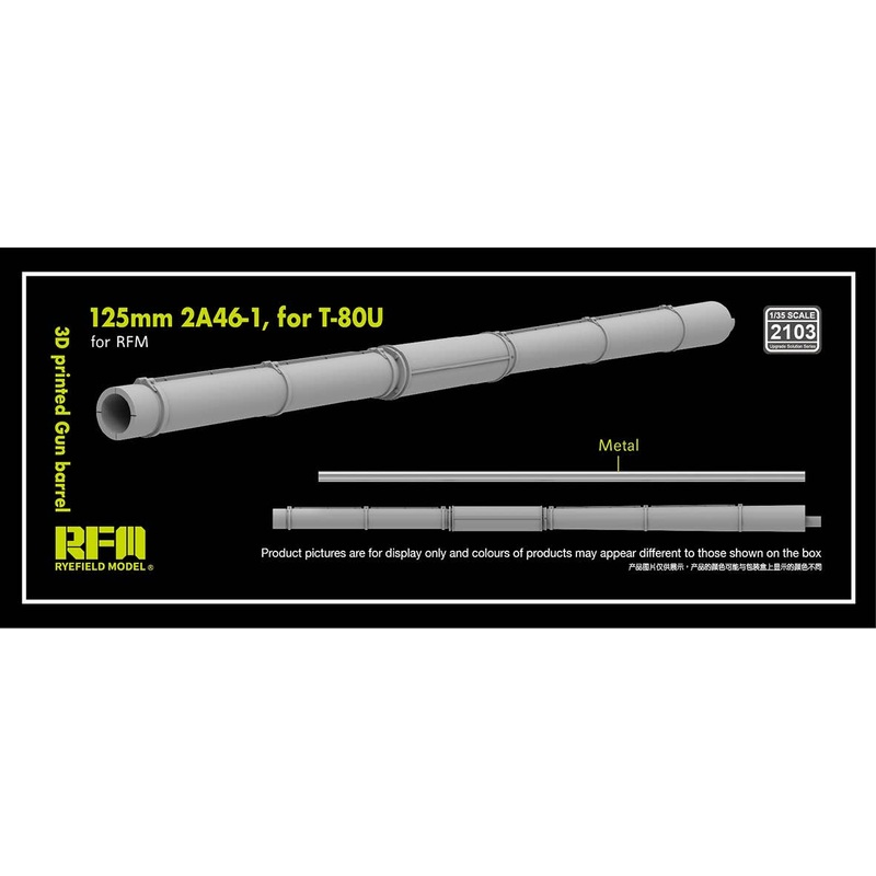 1/35 3D Printed Gun Barrel 125mm 2A46-1  for T-80U (for RFM)