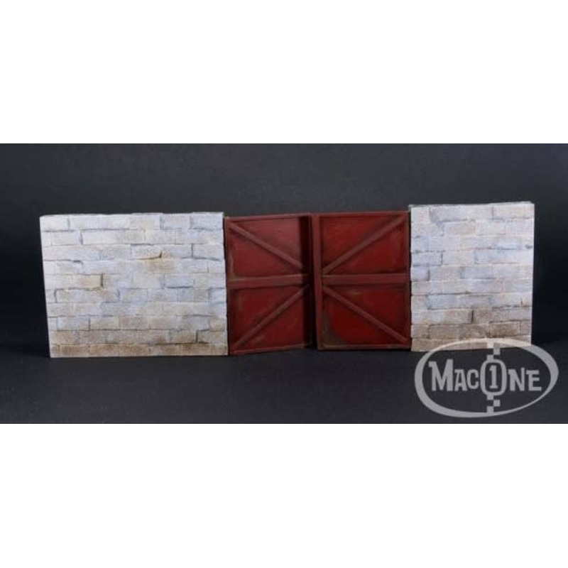 1/35 Concrete Wall Made Of Blocks With Gate Type B