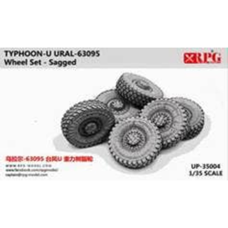 1/35 Russian wheeled armored vehicle Typhoon URAL-63095 wheel set with self-weight deforming tires