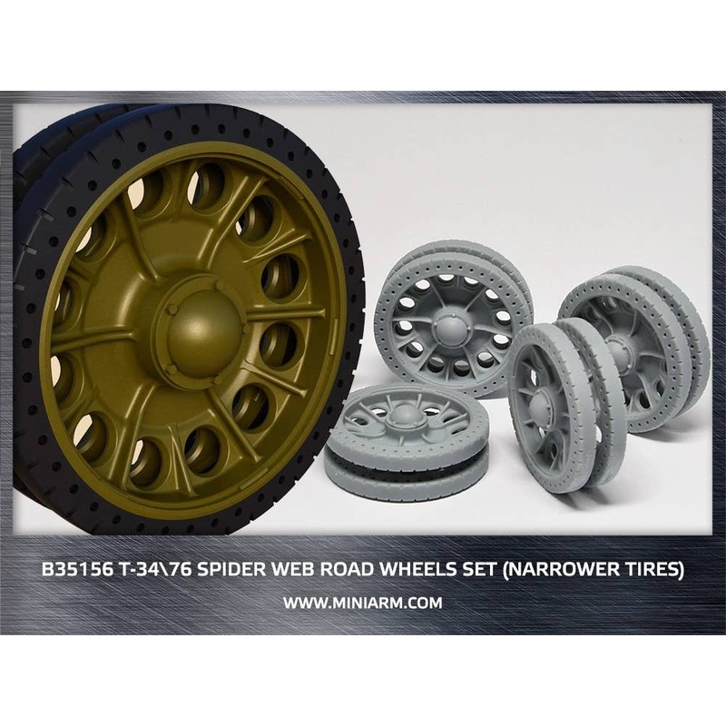 1/35 T-34/76 Spider Web Narrow Tire Whell Set (for DML/Zvezda)