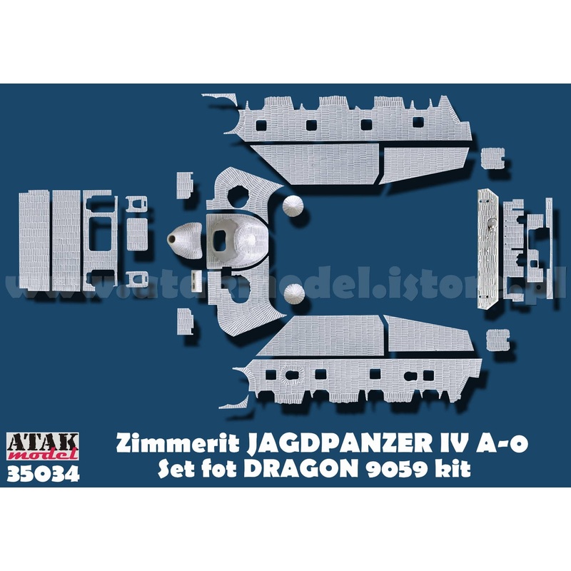 1/35 WWII German Jagdpanzer IV A-0 Zimmerit Set (for Dragon 9059)