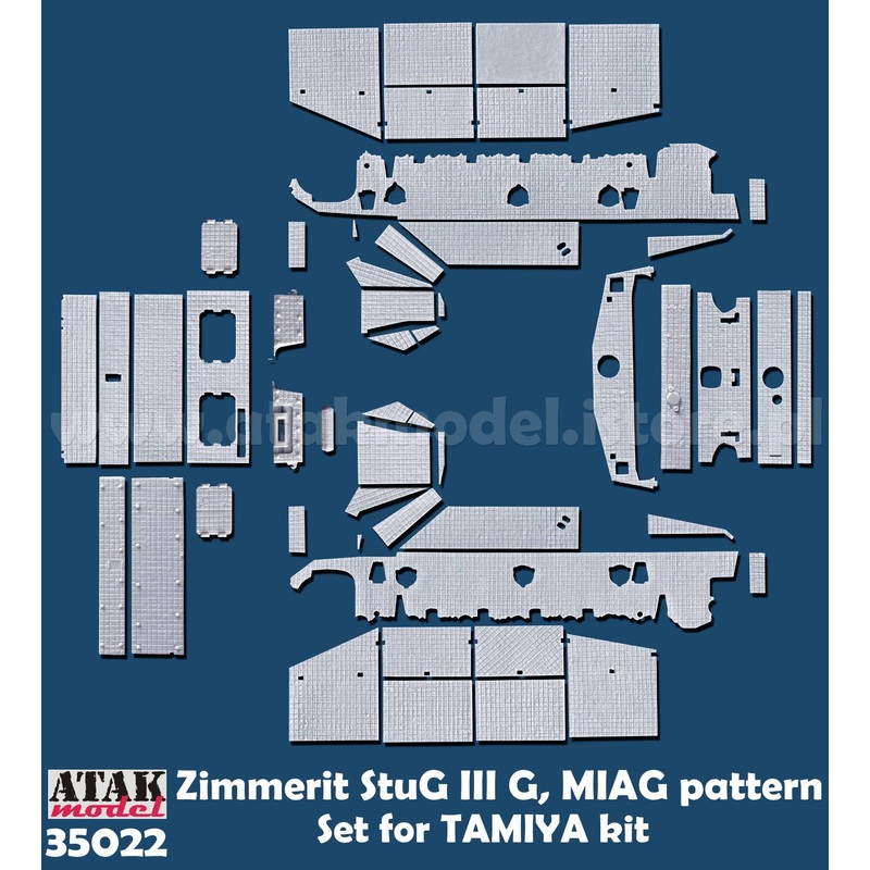 1/35 WWII Germany StuG III Type G (Early Type) Zimmerit Set for MIAG (for Tamiya)