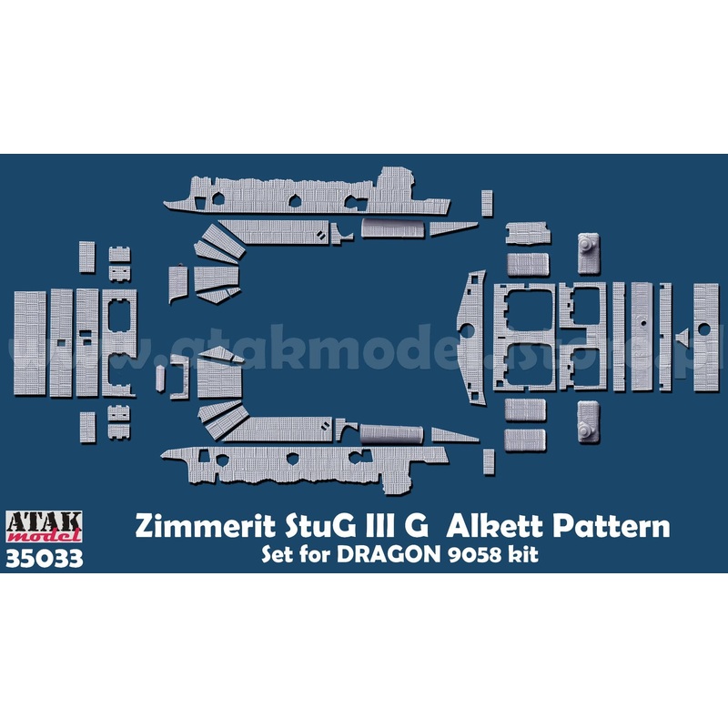1/35 WWII Germany StuG III Type G Zimmerit Set for Alket (for Dragon 9058 / Germany Revell)