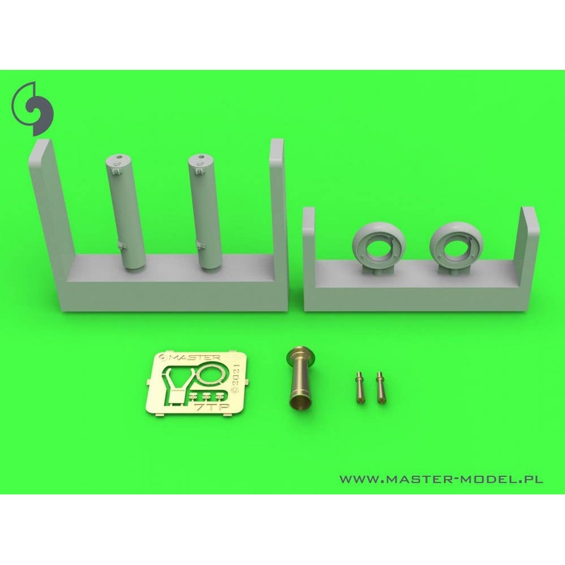 1/35 WWII Poland 7TP Light Tank Twin Turret wz.30 Heavy Machine Gun Barrel (Unarmored Type) / Horn Set (for IBG)