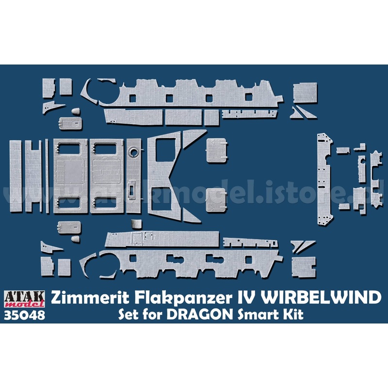 1/35 Zimmerit Set for WWII Germany IV Flakpanzer Wirbelwind (for Dragon Smart Kit)