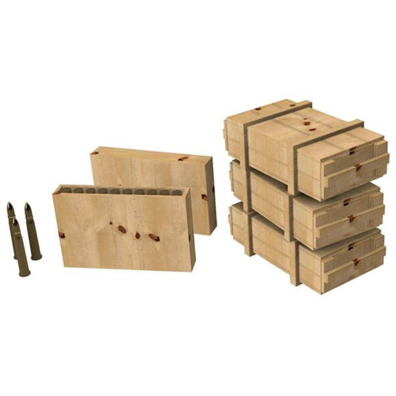 1/35 British LRDG Ford F30 37mm ammunition stock, wooden box and shells, resin