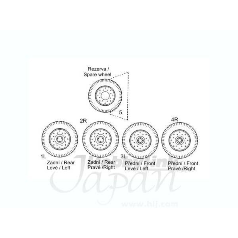 1/35 Chevrolet 15cwt 4x2 Canada 9x16 Cross Country Firestone Tires (for Italeri)