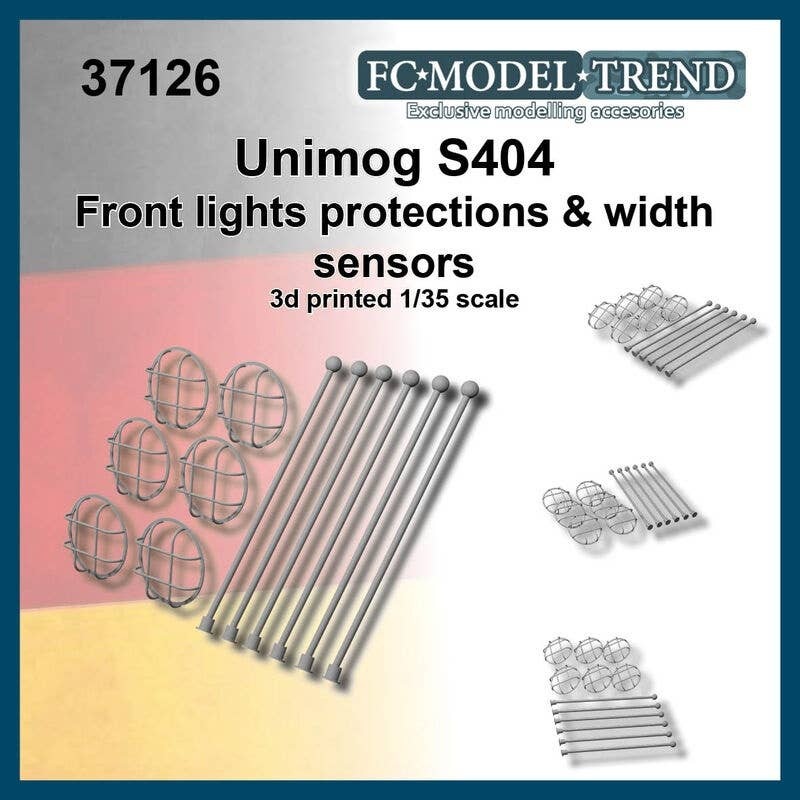1/35 Current Use German Unimog S404 Military Truck Width Pole/Light Guard (6pcs each)