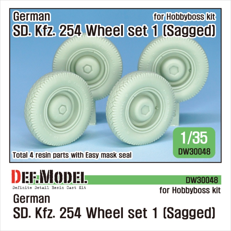 1/35 German Sd. Kfz. 254 Wheel Set 1 Sagged (for Hobby Boss)