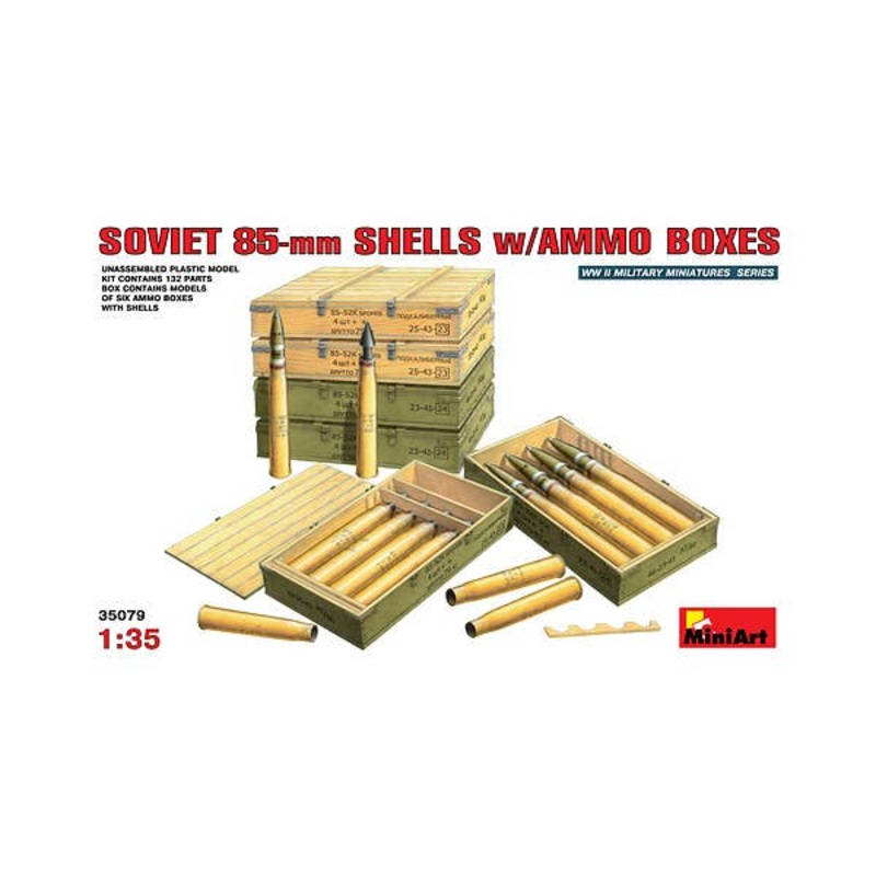 1/35 Soviet 85mm Shells w/Ammo Boxes