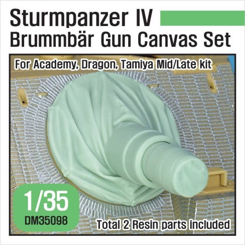 1/35 Sturmpanzer IV Brummbar Gun Canvas Set Mid/Late (for Tamiya/Academy/Dragon)