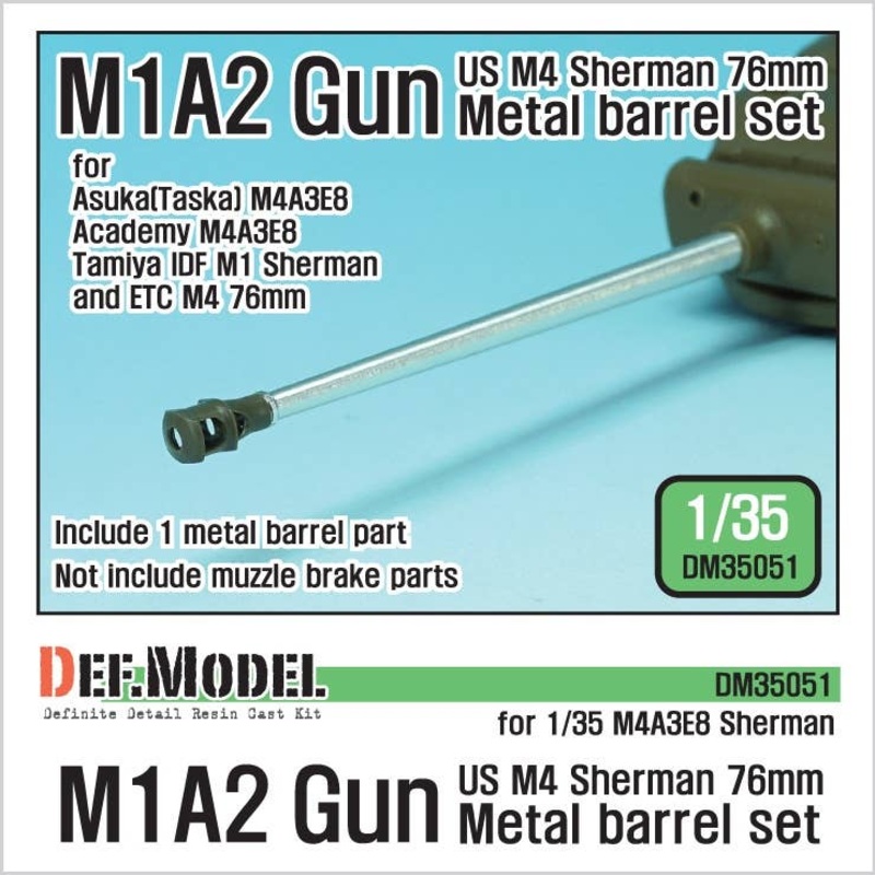 1/35 US M4 Sherman 76mm M1A2 Metal Barrel Set