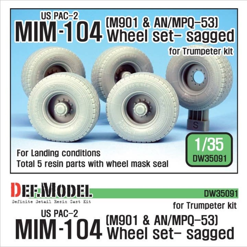1/35 US MIM-104 M901 & AN/MPQ-53 Wheel Set Sagged for Trumpeter