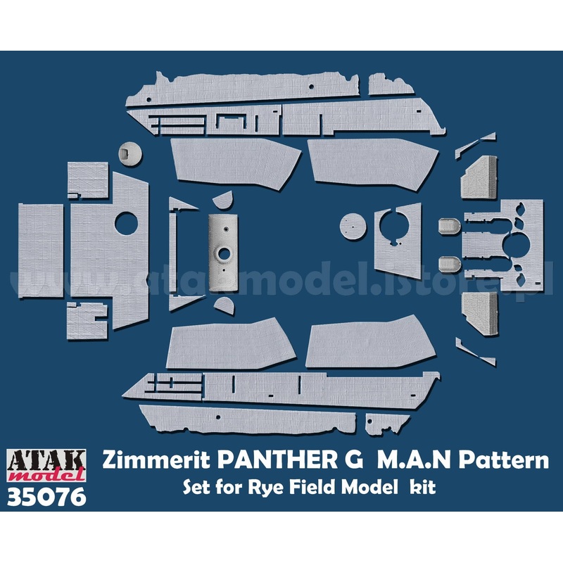 1/35 WWII Germany Panther Tank G Zimmerit Set for MAN (for Rye Field Model)