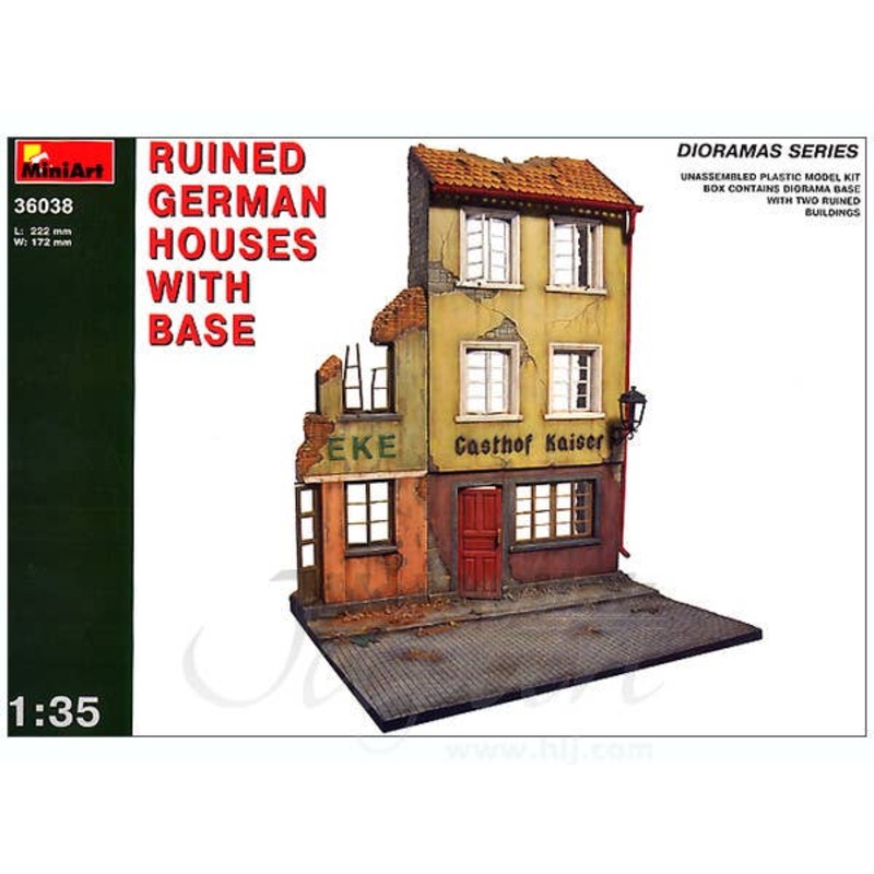 1/35 Ruined German Houses with Base