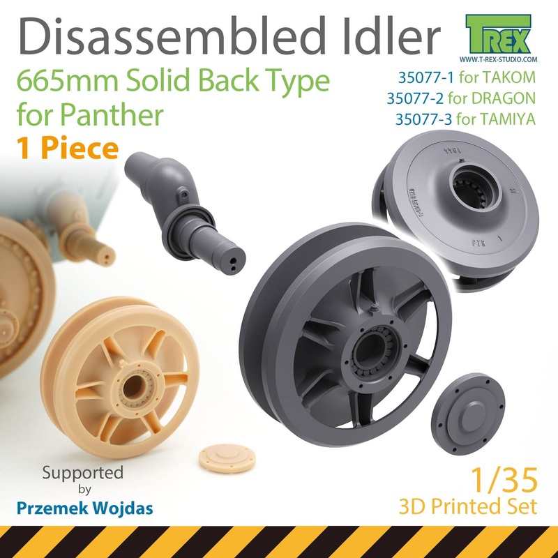 1/35 WW.II German Panther Tank 665mm Diameter Induction Wheel Solid Back Type Maintenance Disassembly Specifications 1 Set (Takom)