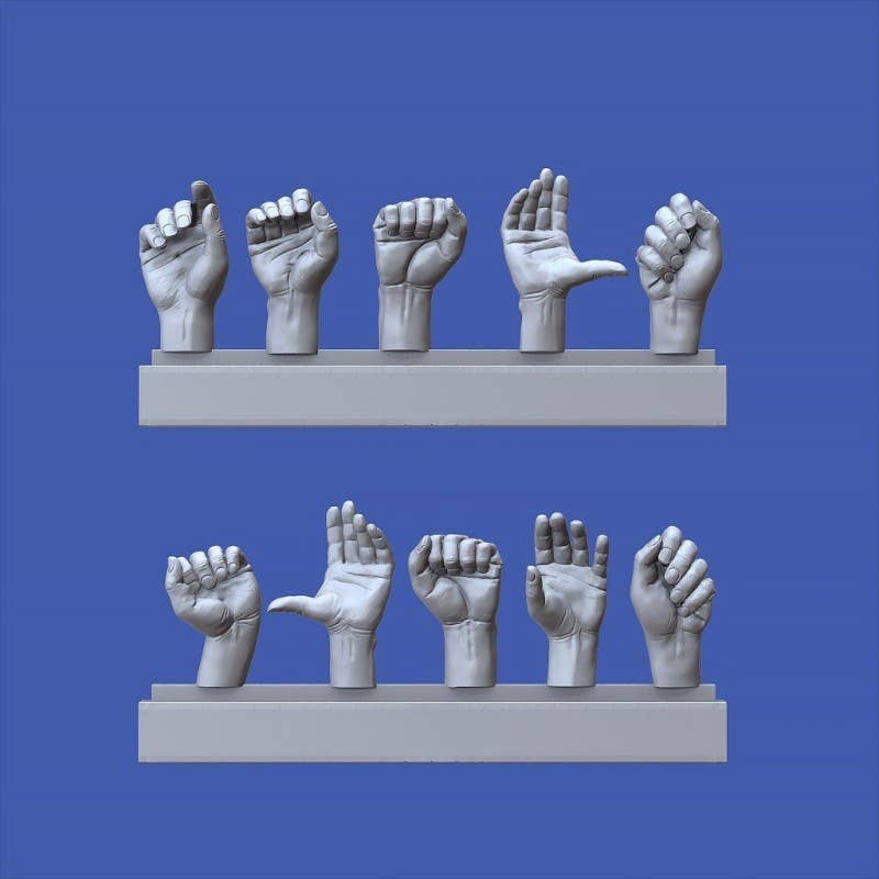 1/16 Assorted hands set No. 2