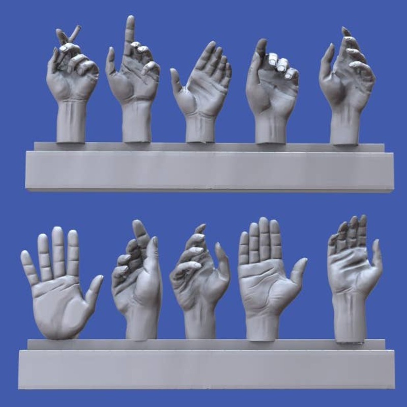 1/16 Assorted hands set No. 5