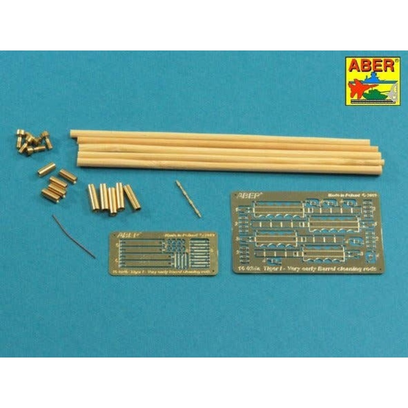1/16 Barrel Cleaning Rods with Brackets For Tiger I - Very Early Model 1240mm (For Various)