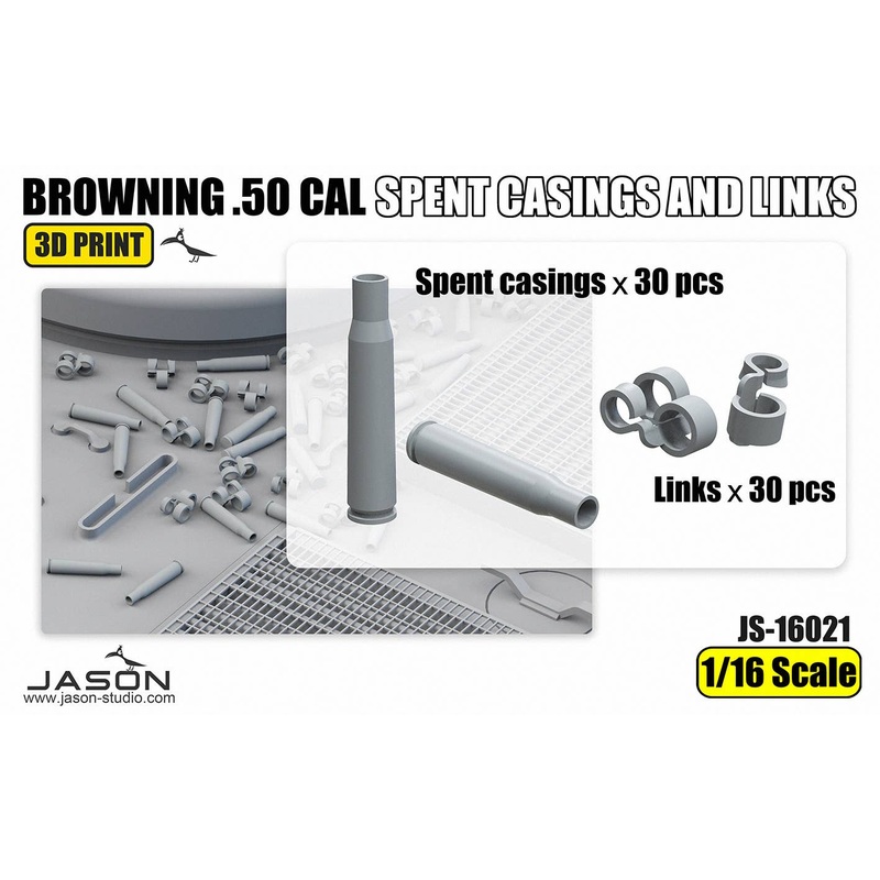 1/16 Browning .50 cal spent casings and links