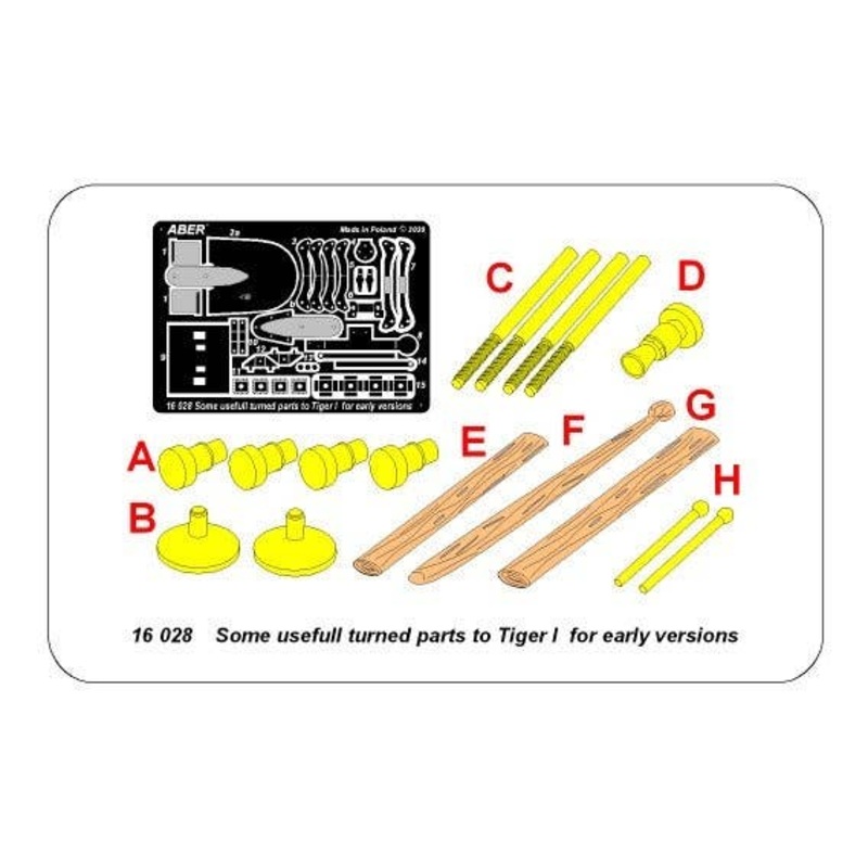 1/16 Some Usefull Turned Parts to Tiger I for Early Versions (for Tamiya)