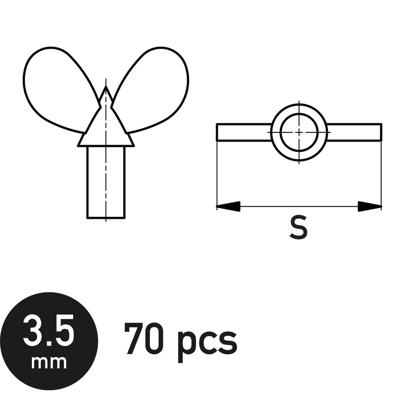 Butterfly Wing Bolt 3.5 mm