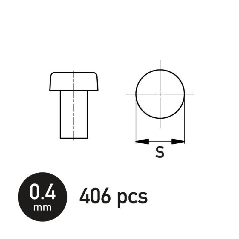 Flat Rivet 0.4 mm 406pcs