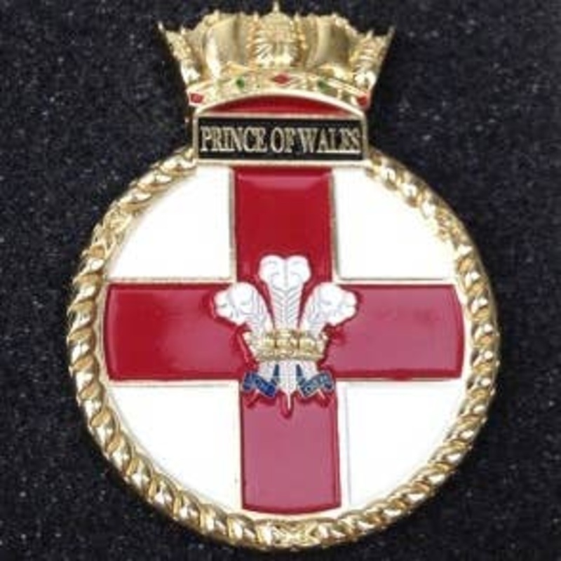 HMS BB Prince of Wales Metal Badge H:55mm