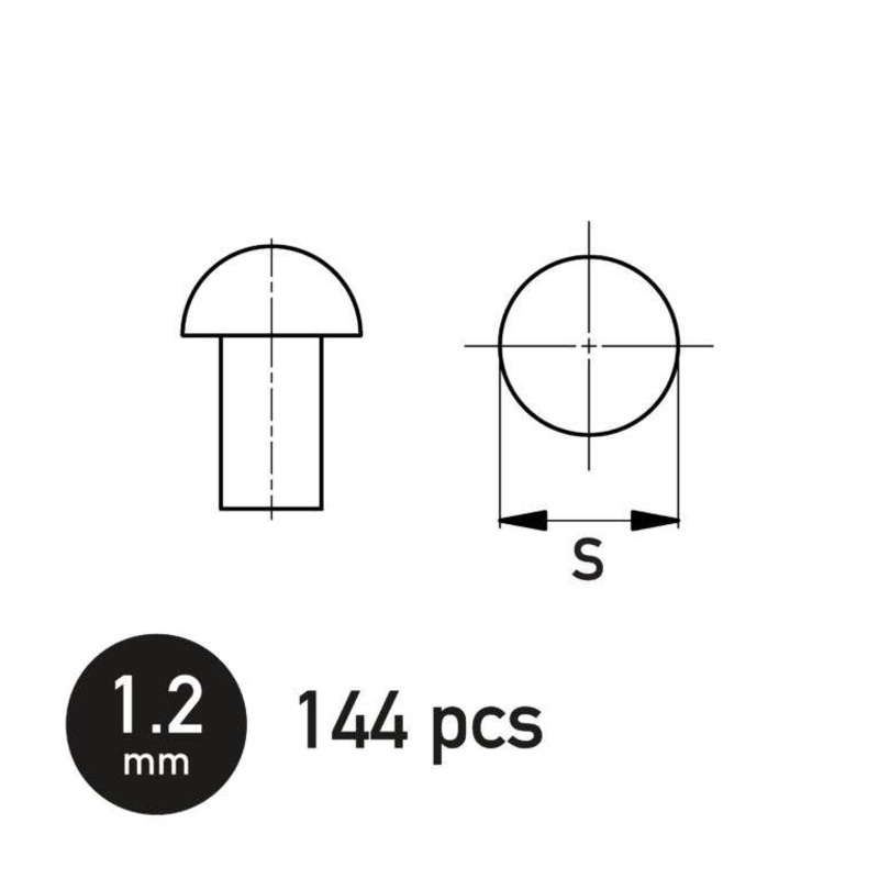 Spherical Rivet 1.2 mm 144pcs