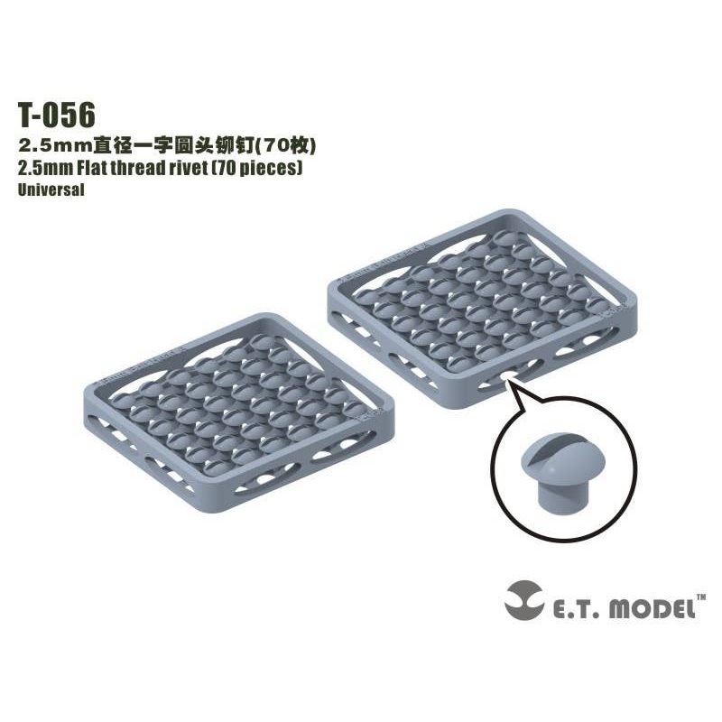 2.5mm Round Screw Rivet (70pcs)